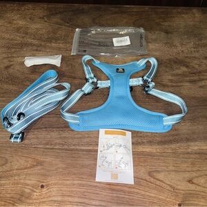 Bella and Pal Blue Adjustable Dog Harness and Leash Set Size Large